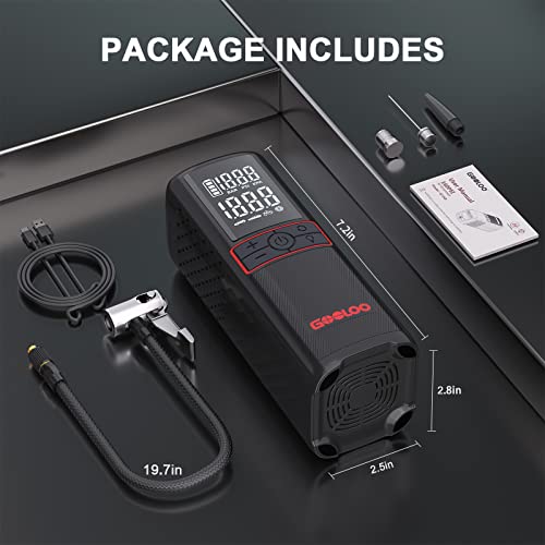 GOOLOO GT160 Tire Inflator Portable Air Compressor, 2X Faster 160PSI Portable Air Pump for Car Tires, Cordless Tire Pump with Digital Pressure Gauge for Cars, Bikes, Balls, Motorcycles,Auto-Shutoff