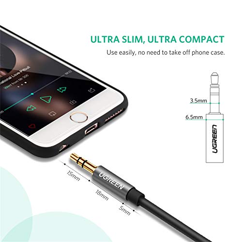 UGREEN Headphone Extension Cable 3.5mm Extension Gold Plated Aux Cable Audio Stereo Jack Male to Female TRS Cord Extender Compatible with iPhone iPad Phones Tablets Media Players, 3.3FT