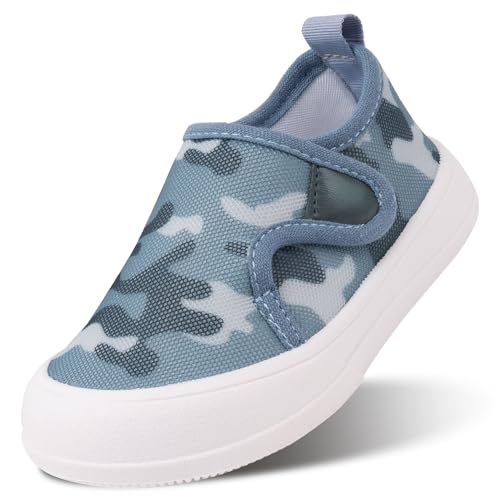Toandon Girls Boys Kids Sneakers Loafer Shoes Slip On Toddler Sequins Glimmer Glitter Canvas Sparkle Low Top Non Slip Rubber Sole Lightweight Breathable Walking Outdoor Fashion Casual Grey Size 2