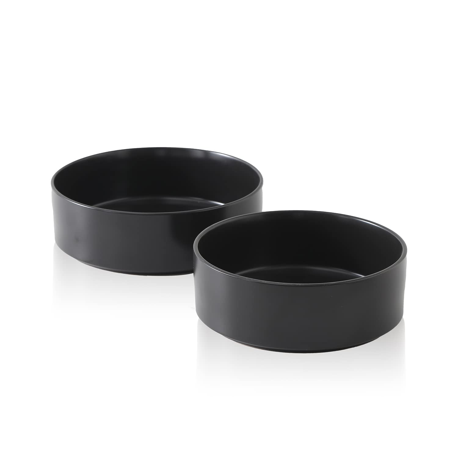 Stone Lain Celina Stoneware Bowl Set, 2-Piece Round Serving Bowls, Bowls for Kitchen, Black