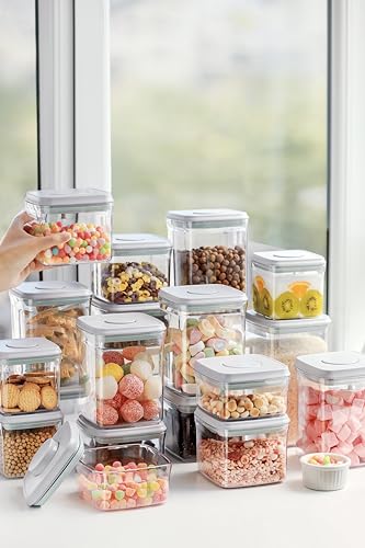 Pop Food Storage Containers with Lid, Airtight Push Button Sealing, for Rice, Candy, Nuts, Flour, Pet Food (2300ml)