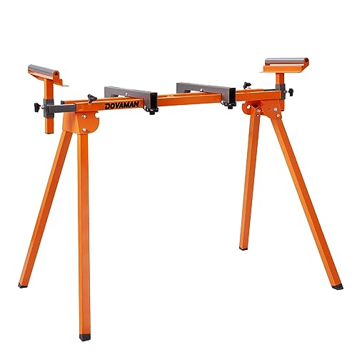 DOVAMAN Miter Saw Stand, 3-Step Quick Install & Fold, Lightweight 22LB Design, 330LB Capacity, 78-1/8'' Max Sliding Rail, Compatible with DMS01A, DMS03A & Most Mitre Saw Brands - MS01A