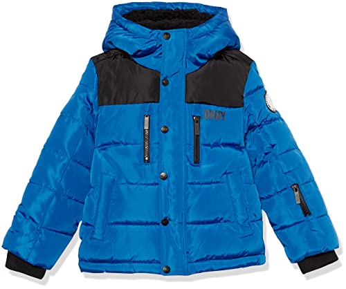 DKNY Boys' Classic Insulated Puffer Jacket, Timber Tan, 8