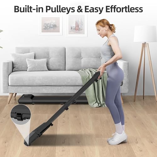 SupeRun 2024 Newest Walking Pad Treadmill with Smart APP, Mini Under Desk Treadmill for Home/Office, 2 in 1 Portable Walking Treadmill 2.5HP, 300 Lb Capacity