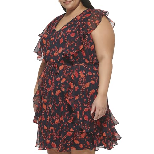 Tommy Hilfiger Women's Dress Plus Size,Grenadine Multi,12W