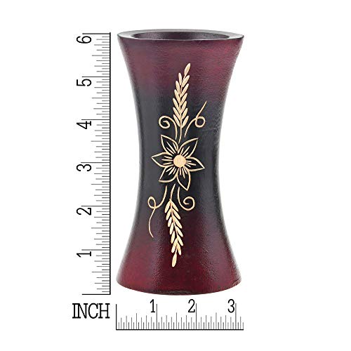 AeraVida Pretty Asian Flower Red and Black Natural Mango Tree Wood Flower Vase | Modern Farmhouse Home Décor | Kitchen Bedroom Living Room Home Decoration