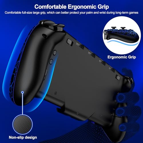 Switch Controller for Nintendo Switch/OLED, (No Drift, No Deadzone) Hall Effect Joystick Wireless Switch Controller With 9 Lights Color. One-Piece Switch Joypad for Those Who Prefer Handheld Mode