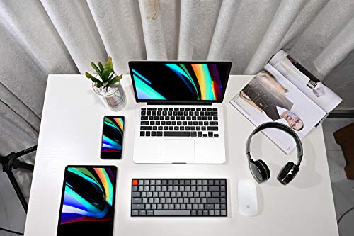 Keychron K2 75% Layout Bluetooth Mechanical Keyboard with Gateron G Pro Blue Switch/White LED Backlit/USB C/Anti Ghosting/N-Key Rollover/Compact 84 Key Wireless Keyboard for Mac Windows-Version 2
