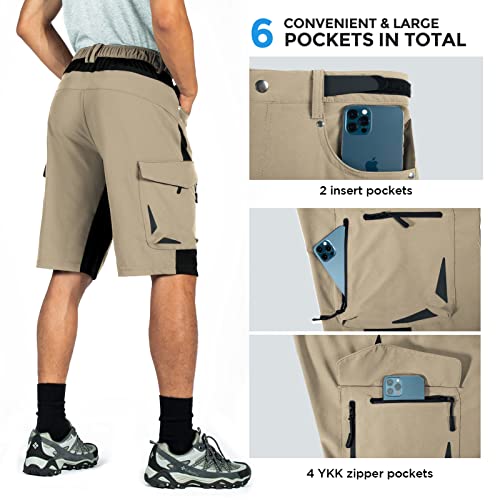XKTTAC Men's Outdoor Quick Dry Lightweight Stretch Cargo Shorts for Hiking, Tactical, Casual, Fishing, Camping, Travel with 6 Pockets (Army Green, Medium)