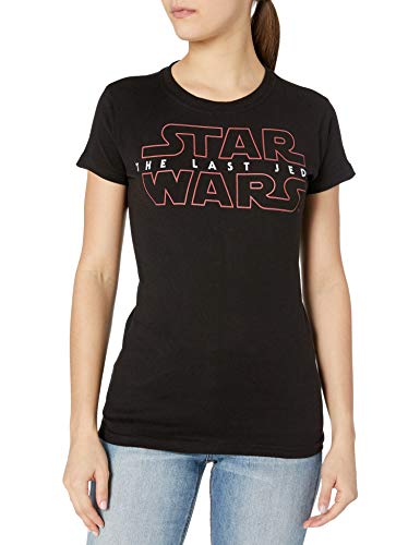 STAR WARS Junior's The Last Jedi Sleek Logo T-Shirt - Black - Small