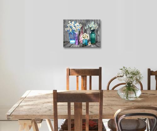 Farmhouse Highland Cow Wall Art Bathroom Wall Decor Retro Rustic Picture Funny Animal Canvas Print Vintage Home Canvas Wall Art Decor