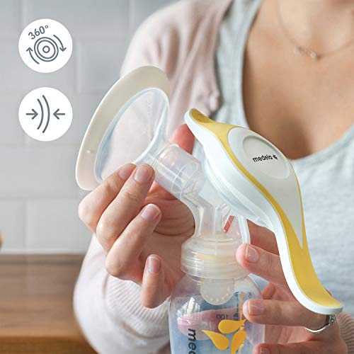 Medela Manual breast pump with Flex Shields Harmony Single Hand for More Comfort and Expressing More Milk