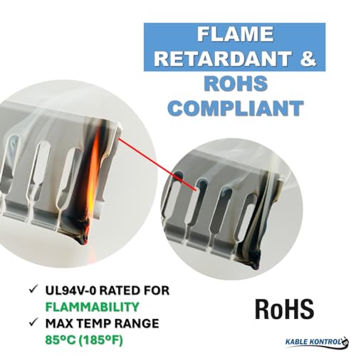 Kable Kontrol Wire Duct Open Slot Cable Raceway - 3” Width x 3” Height - 6.5 feet Long - 8 Pcs/Pack – Gray – PVC Wiring Trough Wire Cover Cord Hider for Under Desk Industrial Cable Management
