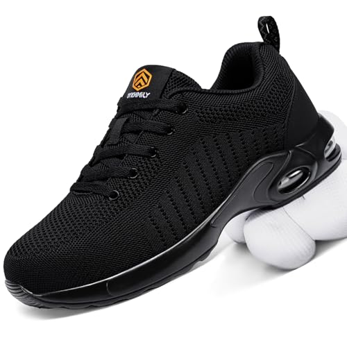 DYKHMILY Steel Toe Shoes for Men Steel Toe Sneakers Safety Shoe for Man Non Slip Work Shoes Lightweight Composite Toe Shoe Comfortable Size 10,Black