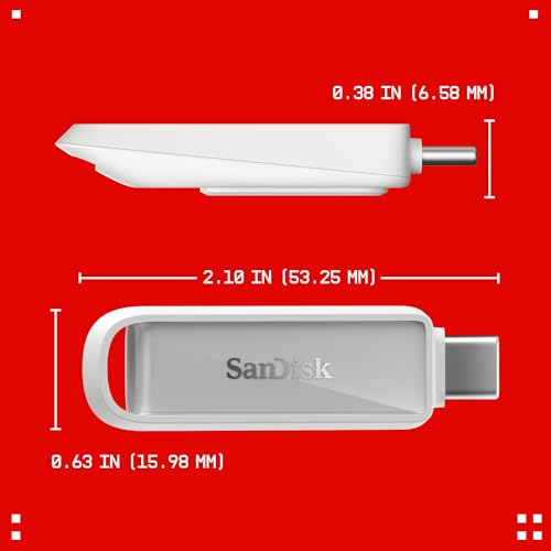 SANDISK 1TB Phone Drive with USB Type-C - for Smartphones, Tablets, and Computers - Up to 150MB/s, USB 3.2 Gen 1 - Arctic White - SDIXS0N-1T00-GN6NE