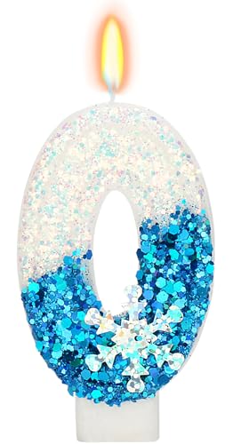 Snow Themed Birthday Candles, 13th Birthday Candle for Party Supplies, Winter Birthday Party Supplies, 2.76 inch Number 13 Candle Cake Topper Decoration (Number 13)