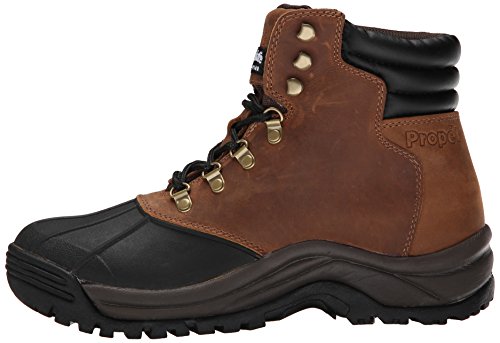 Propét Men's Blizzard Mid Lace Snow Boot, Brown/Black, 9 X-Wide