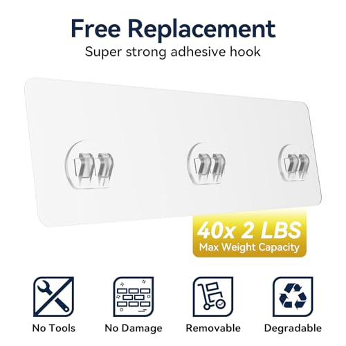 YASONIC Shower Caddy Adhesive, No Drill Bathroom Shower Organizers, with Removable Hooks, Rust Proof Shower Shelves, Wall-Mounted Shower Holder, Black, 2 Pack