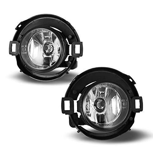 Winjet Fog Lights OEM Series for [2005-2015 Nissan Xterra] [2010-2017 Frontier][2018 2019 Nissan Frontier] with H11 12V 55W Halogen Bulbs Fog Lamps Replacement w/Wiring and Switch Kit Clear Lens