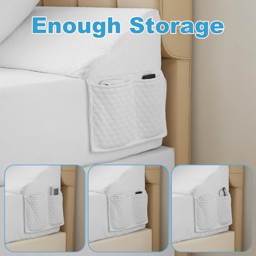 MEGCXIT Queen Bed Wedge Pillow for Headboard, Foam Pillow Wedge for Headboard Gap, Mattress Bed Gap Filler Queen, Triangle Pillow Wedge, Anti-Slip Bed Crack Space Filler (60"×10"×6") Air-Layer White