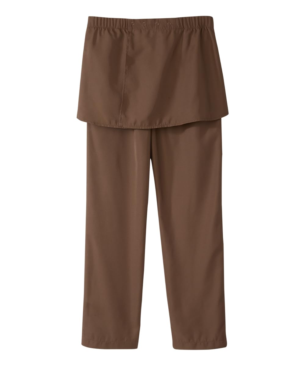 Silvert's Adaptive Clothing & Footwear Women’s Petite Open Back Gabardine Wheelchair Pant - Coffee XL