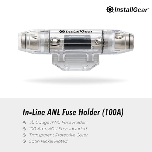 InstallGear 1/0 Gauge AWG In-Line ANL Fuse Holder (100A)
