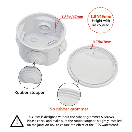 LeMotech Junction Box, ABS Plastic IP65 Waterproof and Dustproof, Universal Electrical Enclosure, Outdoor and Indoor Project Box 5.9X 5.9X 3.9 inch (150 x 150 x 100 mm)