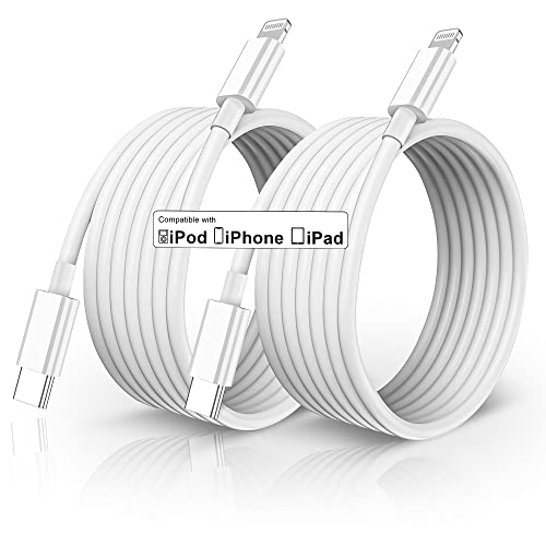 2 Pack USB C to Lightning Cable,10 FT MFi Certified Extra Long iPhone Charger Cord,10 Foot USB Type C to Lightning Fast Cable Compatible with 13/12/11/11Pro/11Max/ X/XS/XR/XS Max/8/7/6/SE/iPad