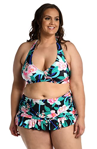 La Blanca Women's Banded Bikini Swimsuit Top, Tan//Running Wild, 6