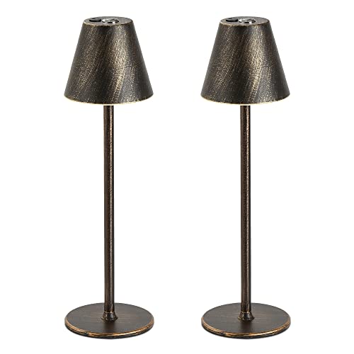 Timjorman Modern LED Cordless Table Lamp, 4000mAh Rechargeable Battery, 3 Level Brightness Night Light, Metal Shell, Minimalist Design, for Couples Dinner/Coffee Table/Restaurant/Bedroom, Black