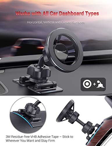 PROfezzion Deluxe for MagSafe Car Mount - Phone Holders for Your Car 360° Magnetic Vent or Dashboard 2 in 1 Metal Version Compatible with iPhone 15 14 13 12 Pro Max Plus for Car Magsafe 3 Accessories