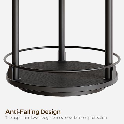 YATINEY Lazy Susan Organizer, Rotating Spice Rack, 2 Tier Spice Turntable Organizer, Industrial Turntable Spice Holder, for Kitchen Countertop and Cabinet, Compact and Versatile, Black SR22BK