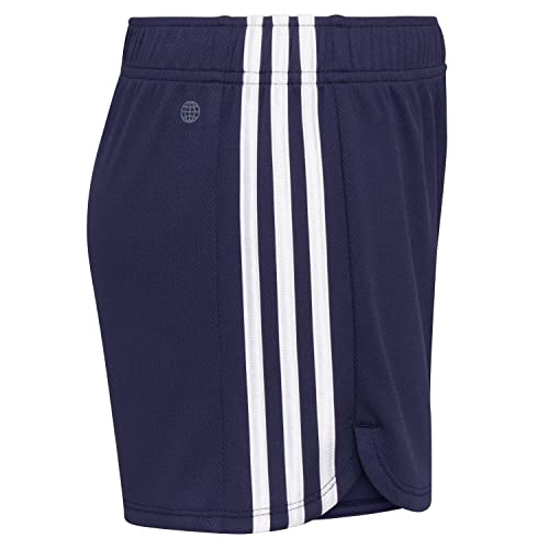 adidas Girls' Big AEROREADY 3-Stripe Pacer Mesh Short, Easy Green, S (7/8)