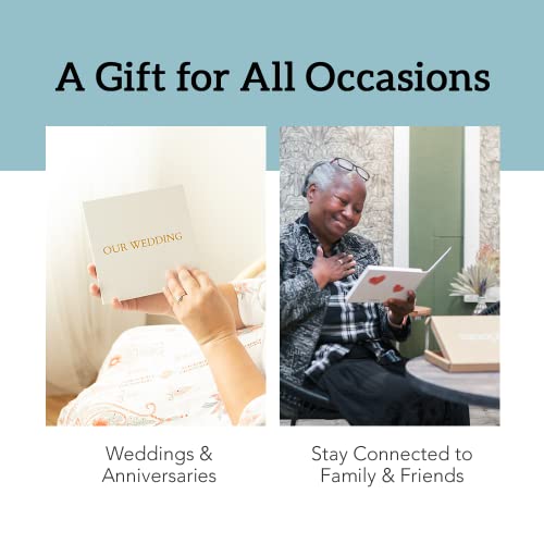 Heirloom Holiday Snow Video Book - Create Your Own Digital Greeting Card Gift with Your Memories - Anniversary, Christmas, Wedding - Plays 10 Minutes of Video and Photos