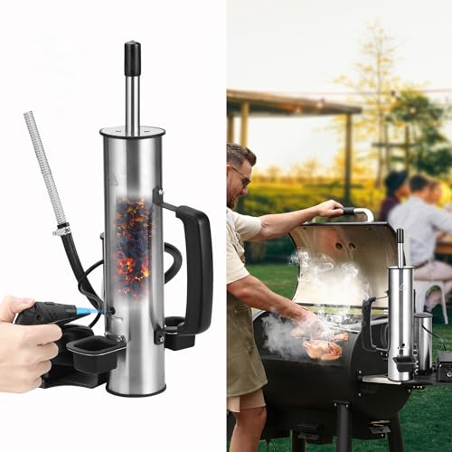 EUTRKei Smoke Tube for Pellet Smoker, Smoke Generator with Air Pump - Continuous Billowing Smoke, Hot or Cold Smoking, for Any Grill or Smoker, Automatic Grill Accessories to Provide Smoking