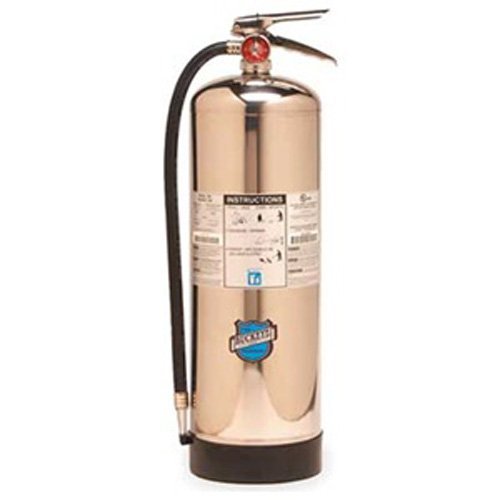 Buckeye 50000 Stainless Steel Water Pressurized Hand Held Fire Extinguisher with Wall Hook, 2.5 Gallon Agent Capacity, 7 Diameter x 9 Width x 24-1/2 Height