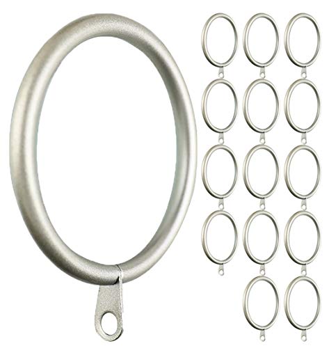 Meriville 28 pcs Black 2-Inch Inner Diameter Metal Curtain Rings with Eyelets