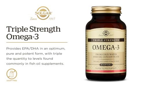 Solgar Triple Strength Omega-3 950 mg, 100 Softgels - Supports Cardiovascular, Joint & Skin Health - Heart Healthy Supplement - Essential Fatty Acids - Non GMO, Gluten/ Dairy Free - 100 Servings