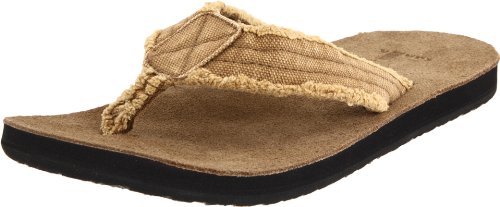 Sanuk Men's Fraid Not Flip-Flop, Khaki, 18