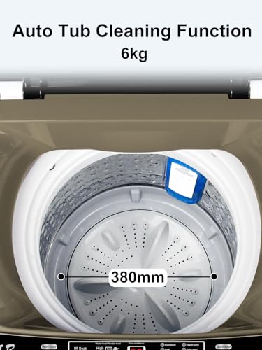KRIB BLING Full-Automatic Washing Machine 17.7 lbs Small Compact Portable 10 Wash Program & 8 Water Level Compact Washer with LED Display Ideal for Apartments, RV, Camping, Gold (KB03-GOLD6)