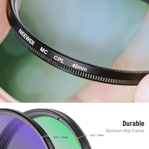 NEEWER 37mm UV/CPL/ND Lens Filter Kit with Hard Shell Storage Case, Multicoated Optical Glass & Aluminum Alloy Frame, UV + Circular Polarizer (CPL) + Neutral Density (ND4) Filter for Camera Lens