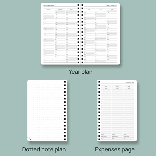 POPRUN Small Planner 2024-2025 (4''x 6.25'') Academic Planner Weekly and Monthly (July 24-June 25) Spiral Planner with Hourly Time Slots, Hard Cover, Wirebound, for Purse, 100 GSM - Black