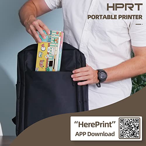 HPRT Portable Printers Wireless for Travel - MT810 Bluetooth Thermal Inkless Compact Printer, Paper Rolls Mobile Printing for Vehicles Office, Compatible with iPhone Android & Laptop