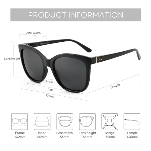 ZENOTTIC Polarized Sunglasses for Women UV400 Protection Retro Cute Fashion Cateye Sun Glasses