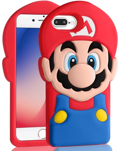 oqpa for iPhone 8 Plus/7 Plus/6S Plus/6 Plus Case Cute Cartoon 3D Character Design Cases for Boys Girls Women Teens Kawaii Unique Cool Funny Silicone Cover for i Phone 8Plus/7Plus/6SPlus/6Plus, Maro