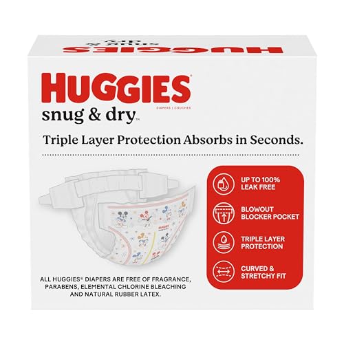 Huggies Size 2 Diapers, Snug & Dry Baby Diapers, Size 2 (12-18 lbs), 100 Count