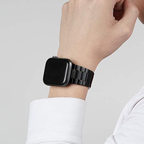 iiteeology Compatible with Apple Watch Band 41mm 40mm 38mm, Upgraded Stainless Steel Replacement Original iWatch Bands for Series 9 Ultra 8 7 6 5 4 3 2 1 Women,Black