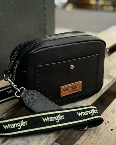 Wrangler Crossbody Purses for Women Trendy Camera Snapshot Bag Shoulder Bag with Wide Strap WG74-8194CF