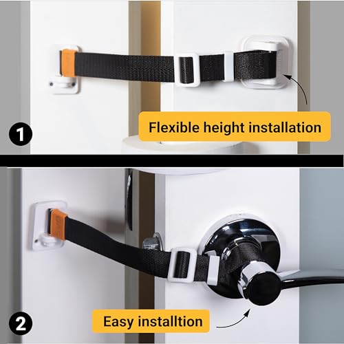 SVD.PET (2-Pack) Cat Door Latch & Stopper: A Simpler Pet Gate Solution to Dog Proof Your Home & Keep Dogs and Kids Out of Litter Box & Cat Feeder. No Cut Cat Door Interior Door. (Black)