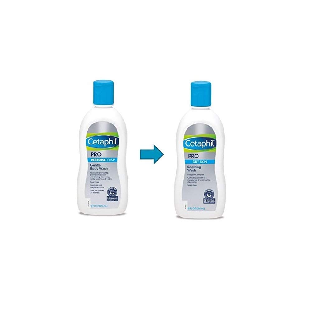 Cetaphil Restoraderm Eczema Calming Body Wash, Fragrance Free - 10 Fl Oz, (Pack of 2)